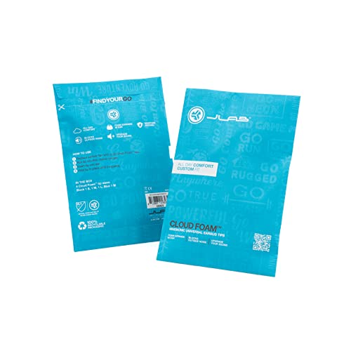JLab Cloud Foam Mnemonic Earbud Tips 4 Pairs of Custom Fit Universal