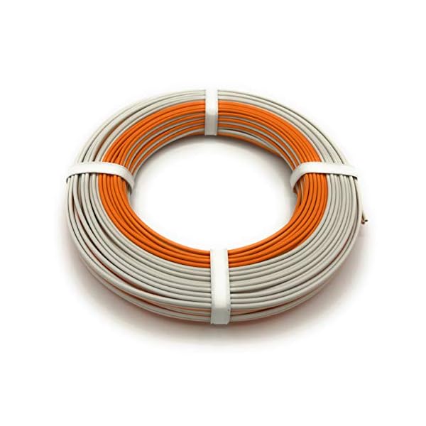 BELI-BECO YL6220 Kabel - Kupferlitze 2 x 0,5 mm² (2x16x0,20 mm) - Zwillingsleitung - 20 m Ring (Weiß-Orange)
