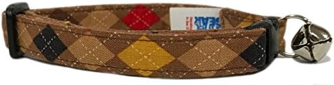 Breakaway Cat Collar in Brown Argyle (U.S.A. Made)