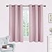 NICETOWN Blackout Curtain Panels for Girls Room, Nursery Essential Thermal Insulated Solid Grommet Top Blackout Drapes (Baby Pink=Lavender Pink, 1 Pair, 42 x 45 Inch)