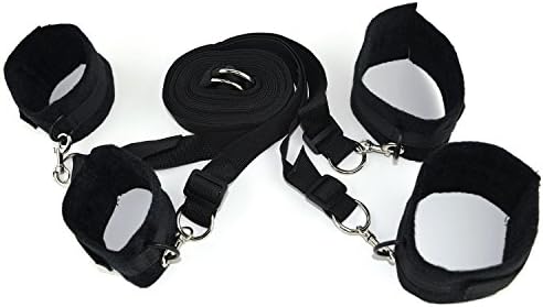 LUXURY FUN BDSM Fetish Under Bed Restraint Adjustable Under Mattress Kit with Hand Wrists Ankle Cuffs Bondage Restraints Collection For Male Female Couples Cuff