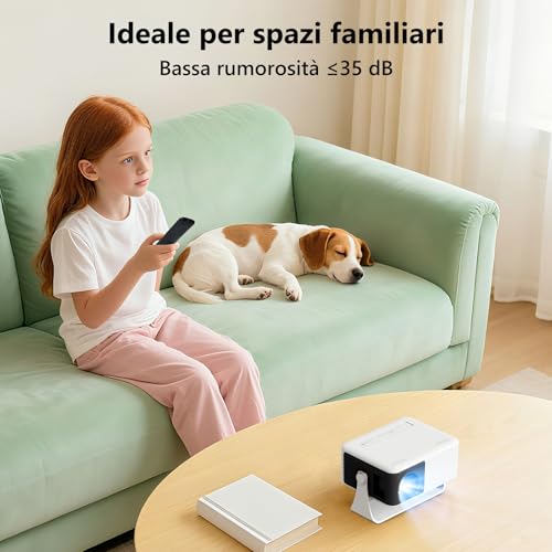 Mini Projector 15000 Lumens, Yoton Y3 Portable Projector, 4K Video Projector Support Full HD 1080P, Car Keystone, 50% Zoom, for Phone/TV Stick/HDMI/USB/TF, Ideal for Cinema Home, Travel