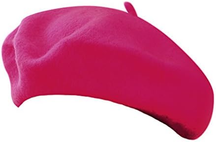 Classic Wool Blend French Artist Beret HOT PINK FUCHSIA