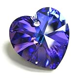 1 pc Swarovski Xilion Crystal 6228 Heart Charm Pendant Heliotrope 18mm / Findings / Crystallized Element