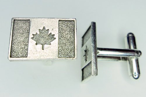 Silver Canada Flag Cufflinks By Classic Cufflinks