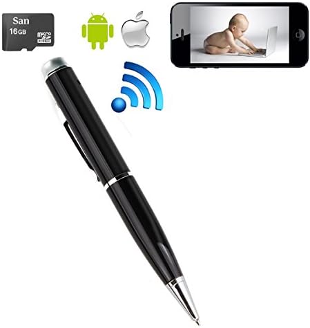 WiFi Pen Camera HD1080P Video Recording Security Camera 1920 x 1080P HD + 16GB SD Card