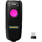 NADAMOO Wireless Barcode Scanner Compatible with Bluetooth Function, 2.4G Wireless &amp; Wired 3-in-1 Bar Code Scanner Portable USB CCD Reader, Work with Tablet iPhone iPad Android Windows Mac OS-Purple