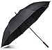 LifeTek Hillcrest Golf Umbrella - Extra Large Double Canopy, 62 Inch Coverage with Automatic Open, Windproof - Fast Drying Teflon Canopy Black FX2