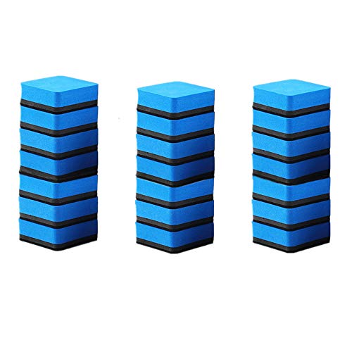 Yizeda 30 Pack Magnetic Erasers Whiteboard Chalkboard Dry Erasers for Office Classroom(1.97 X 1.97 Inch,Blue)