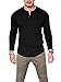 Seraih Men's Long Sleeve Henley Tee Raglan Sleeve Shirts (L, Black)