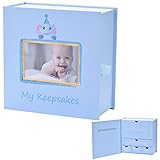 Baby Keepsake Box, First Year Baby Memory Box Set: Record Your Girls or Boys First Mementoes! Babies Keepsake Journal box, Gift Box for Newborn Boy or Girl