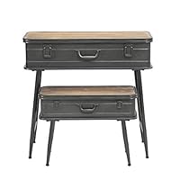 4D Concepts Urban Loft Metal Two Trunk Tables, Rustic Natural Pine