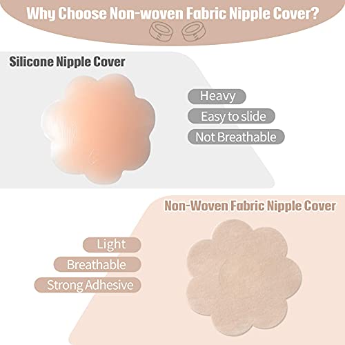 Boob Tape and 10 Pcs Petal Backless Nipple Cover Set, Breathable Breast