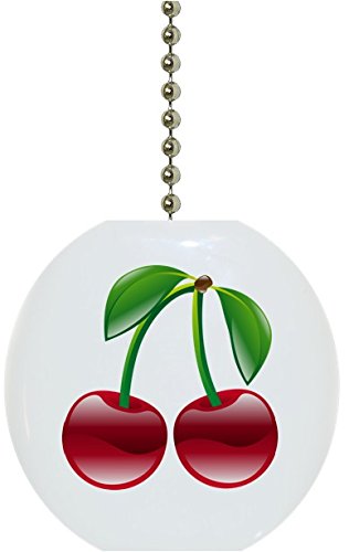 Shiny Cherries Cherry Fruit Kitchen Solid Ceramic Fan Pull