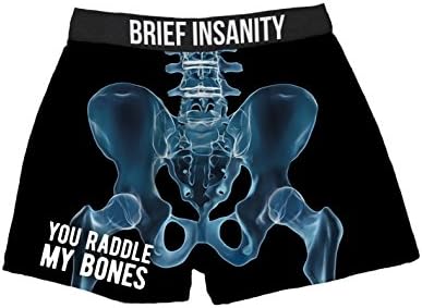 Brief Insanity You Raddle by Bones Silky Funny Boxer Shorts Gifts for Men Husband