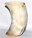 Genuine Large Handmade Drinking Ox Horn Mead Cup Goblet Authentic Medieval Inspired Drinking Vessel Cosplay, Food Safe Coating with wooden base for Beer, Ale, Mead, Shot Glass set of 2