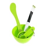 Overfeel 4 In 1 Facial Skin Care Mask Mixing Bowl Stick Brush Gauge Spoon Set - Green