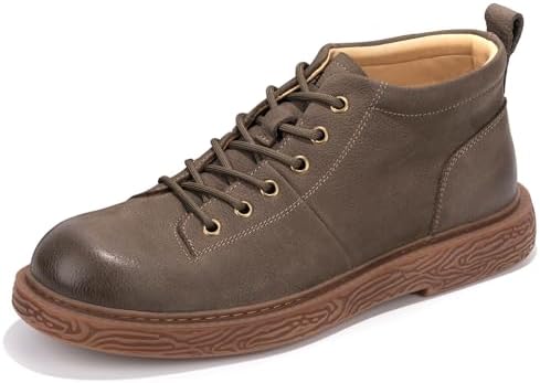 Amazon.com | Men's Mid-Cut Boots Fashion Retro Lace-up Comfortable