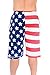 Exist Patriotic American USA Flag Lightweight Fleece Shorts Large