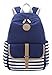 Veenajo Casual Lightweight Canvas School Backpack Laptop Bag Shoulder Daypack Handbag Navy