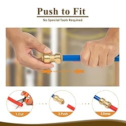 JUWO 12-Pack 1/2" Push to Connect Coupling for