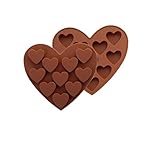 Botrong Safe and Non-toxic Silicone Ice Cube Tray Easy Pop Maker Heart Shape Cubes Mould Valentines Gift