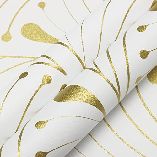 Peel and Stick Wallpaper Gold and White Wallpaper Geometric Contact