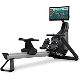 Aviron Strong Series Rower: 22" HD Touchscreen, Dual Air &amp; Magnetic Resistance up to 100 lbs. Game-Based Workouts, Streaming, Compact Design, Black