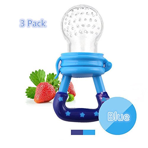 Baby food feeder 3 pack fruit food silicone nipple teething toy r…