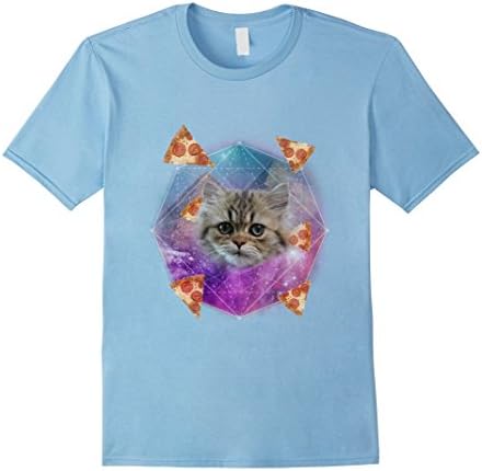 Men's Mystical Pizza Cat in Space Shirt Galactic Mens Women Kids XL Baby Blue