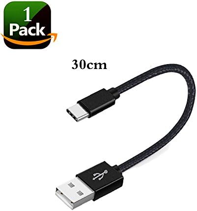 [1Pack] USB Type C Cable, AOSOK 1ft/30cm Short USB C Cable, Nylon Braided Fast Charger Cord for Samsung Galaxy S9 S8 Plus Note 8, LG G5 G6 V30, HTC 10, Nexus 5X,Google Pixel XL (1Pack)
