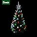 Sunlit 13'' Ceramic Christmas Tree Tabletop Christmas Decoration, Green, AA Battery Included