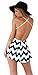 Moxeay Deep V Neck Playsuit Backless Chiffon Short Jumpsuit (S, Black)