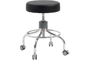 Carenovo Medical Revolving Adjustable Height Doctor Stool for Spa Treatment Clinic (Black)
