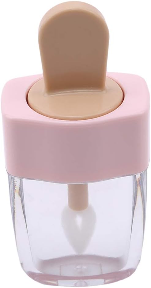 Empty Lipgloss Tube Bottle,Mini Ice Cream Lip Glaze Balm Container,Refillable DIY Makeup Bottles Vials with Wand