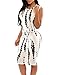 Grace's Secret Women's Tie Dye Print Back Cutout Midi Dress,Ivory,Small