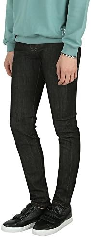JEME Men's Skinny Fit Jeans Low Rise Comfort Stretch Charcoal (XL (32W / 41L))
