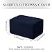 SUBRTEX Stretch Storage Ottoman Slipcover Protector Oversize Spandex Elastic Rectangle Footstool Sofa Slip Cover for Foot Rest Stool Furniture in Living Room (XL, Navy)