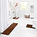 Genteele Memory Foam Bath Mat Non Slip Absorbent Super Cozy Velvet Bathroom Rug Carpet (17 inches X 24 inches, Brown)