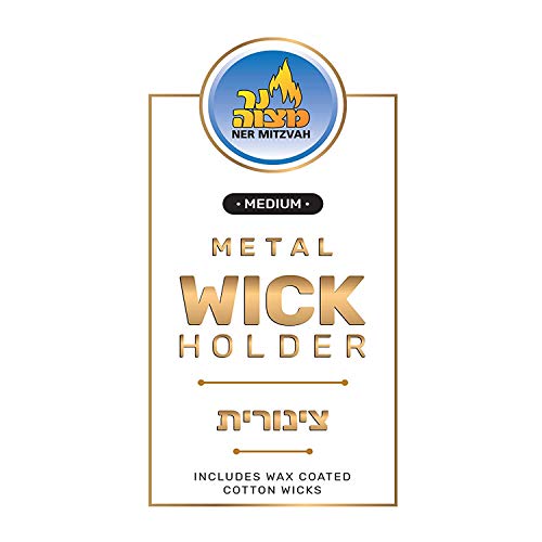 image for Metal Wick Holder Set - 9 Medium Holders and 50 Wax Coated Wicks - Sit