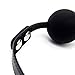 iEFiEL PU Leather Paly Buckle Belt Silicon Mouth Ball Open Breathable Mouth Gag For Men Woman (Black)