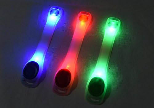 VanSafety 7.2x0.8" High Visibility Reflective LED Wristbands Running Armband Ankle Bands Running Jogging Light, red