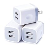 Wall Charger, Sicodo 3-Pack 2.1A Home Travel Dual Port Plug Wall Charging Block Compatible with iPhone 8,7 Plus,6 Plus,6s Plus,Tablet,Samsung Galaxy S8,S7 Edge,HTC,LG,Sony,Nokia,Motorola and More