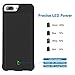 LoHi Battery Case for iPhone 8 Plus / 7 Plus / 6s Plus / 6 Plus 7000mAh Capacity Support Headphones Smart Extended Battery Rechargeable Protective Portable Charger + Free Glass Film 5.5 Black