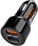 2017 HUSSELL Car Charger. Quick Charge 3.0 + 2.4A Smart IC Dual USB Car Charger Adapter for any iOS or Android Devices: iPhone, iPad Samsung and More. Car Adapter. Car Charger Adapter. Car Charger USB