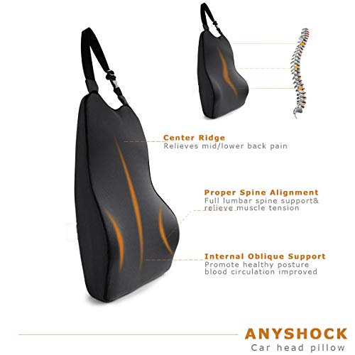 image for Anyshock Back Lumbar Support Pillow, Memory Foam Back Cushion Car Lumb