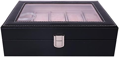 10 Slots Men Wrist Watch Display Box PU Leather Watch Holder Collection Organizer Storage Case
