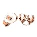 FANTOM Unisex Rose Gold Overlay Solid Silver Princess Cubic Zirconia Square White Cz Stud Earrings.