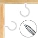 Shells 12PCS White Color 1.9 Inches Vinyl Coated Hooks Cup Hooks Round End Screw Hooks Self-tapping Screws Hooks Question Mark Shape Hooks