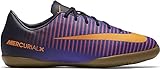 Nike Jr. Mercurial Victory VI IC Soccer Cleat (Purple Dynasty/Bright Citrus/Grape), 4 Big Kid M